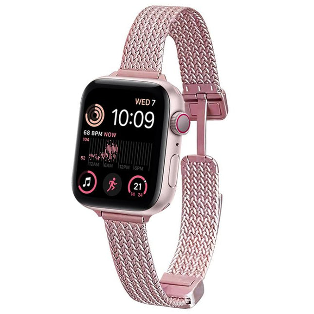 xDfind Wheat Ear Magnetic Buckle Stainless Steel Watch Band, For Apple Watch 42 / 44 / 45 / 46 / 49mm, For Apple Watch 38 / 40 / 41 / S10 42mm - DealBuddy