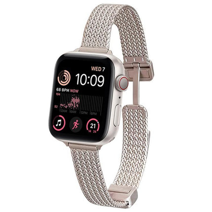 xDfind Wheat Ear Magnetic Buckle Stainless Steel Watch Band, For Apple Watch 42 / 44 / 45 / 46 / 49mm, For Apple Watch 38 / 40 / 41 / S10 42mm - DealBuddy