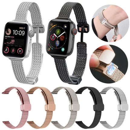 xDfind Wheat Ear Magnetic Buckle Stainless Steel Watch Band, For Apple Watch 42 / 44 / 45 / 46 / 49mm, For Apple Watch 38 / 40 / 41 / S10 42mm - DealBuddy