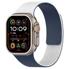 For Apple Watch 42 / 44 / 45 / 46 / 49mm / White + Midnight Blue