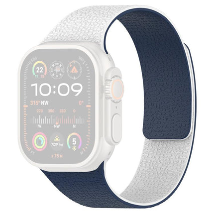 xDfind Color-blocking Litchi Texture Magnetic Silicone Watch Band, For Apple Watch 42 / 44 / 45 / 46 / 49mm, For Apple Watch 38 / 40 / 41 / S11 42mm - DealBuddy