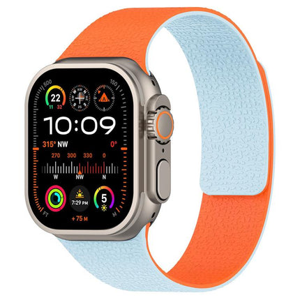 xDfind Color-blocking Litchi Texture Magnetic Silicone Watch Band, For Apple Watch 42 / 44 / 45 / 46 / 49mm, For Apple Watch 38 / 40 / 41 / S11 42mm - DealBuddy