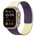 For Apple Watch 42 / 44 / 45 / 46 / 49mm / Light Yellow + Plum