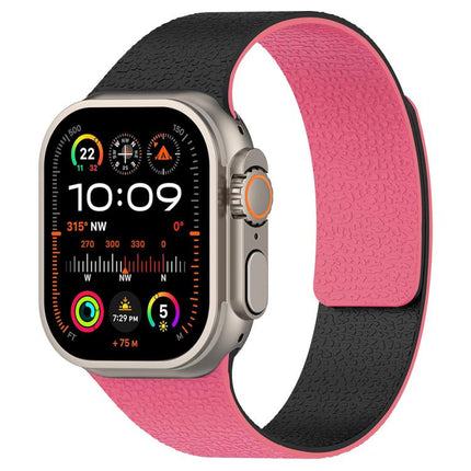 xDfind Color-blocking Litchi Texture Magnetic Silicone Watch Band, For Apple Watch 42 / 44 / 45 / 46 / 49mm, For Apple Watch 38 / 40 / 41 / S11 42mm - DealBuddy