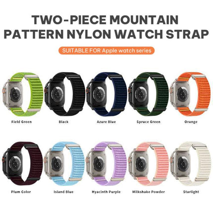 xDfind Two-section Mountain Pattern Nylon Watch Band, For Apple Watch 42 / 44 / 45 / 46 / 49mm, For Apple Watch 38 / 40 / 41 / S11 42mm - DealBuddy