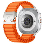 For Samsung Galaxy Watch8 / Watch8 Classic / Orange + Silver Buckle