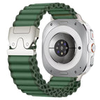 For Samsung Galaxy Watch8 / Watch8 Classic / Green + Silver Buckle