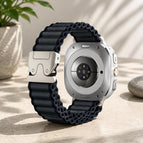 For Samsung Galaxy Watch8 / Watch8 Classic / Dark Grey + Silver Buckle