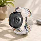 For Samsung Galaxy Watch8 / Watch8 Classic / White Rainbow+Silver Buckle