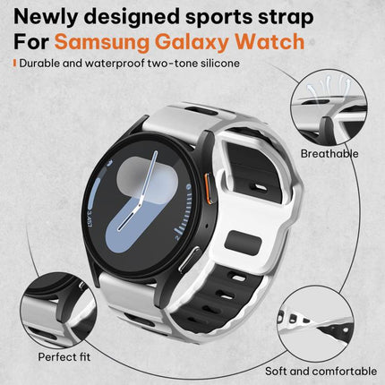 xDfind Flat-head Dual-color Silicone Watch Band, For Samsung Galaxy Watch Ultra / Ultra 2025, For Samsung Galaxy Watch8 / Watch8 Classic, For Samsung Galaxy Watch7 / FE / 6 / 5 / 4 - DealBuddy
