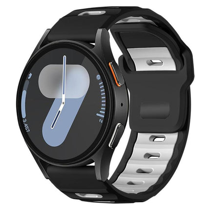 xDfind Flat-head Dual-color Silicone Watch Band, For Samsung Galaxy Watch Ultra / Ultra 2025, For Samsung Galaxy Watch8 / Watch8 Classic, For Samsung Galaxy Watch7 / FE / 6 / 5 / 4 - DealBuddy