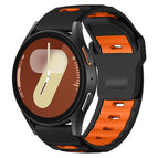 For Samsung Galaxy Watch7 / FE / 6 / 5 / 4 / Black+Orange