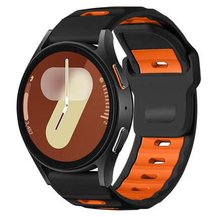 xDfind Flat-head Dual-color Silicone Watch Band, For Samsung Galaxy Watch Ultra / Ultra 2025, For Samsung Galaxy Watch8 / Watch8 Classic, For Samsung Galaxy Watch7 / FE / 6 / 5 / 4 - DealBuddy