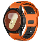 For Samsung Galaxy Watch7 / FE / 6 / 5 / 4 / Orange+Black