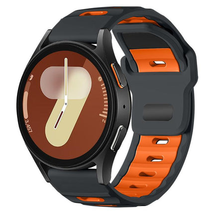 xDfind Flat-head Dual-color Silicone Watch Band, For Samsung Galaxy Watch Ultra / Ultra 2025, For Samsung Galaxy Watch8 / Watch8 Classic, For Samsung Galaxy Watch7 / FE / 6 / 5 / 4 - DealBuddy