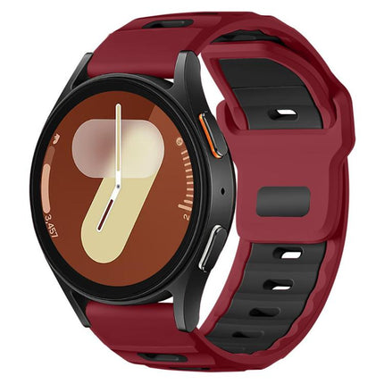 xDfind Flat-head Dual-color Silicone Watch Band, For Samsung Galaxy Watch Ultra / Ultra 2025, For Samsung Galaxy Watch8 / Watch8 Classic, For Samsung Galaxy Watch7 / FE / 6 / 5 / 4 - DealBuddy