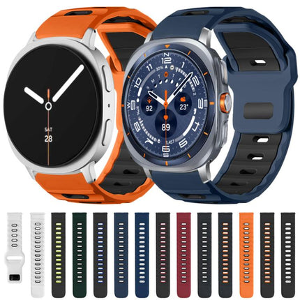 xDfind Flat-head Dual-color Silicone Watch Band, For Samsung Galaxy Watch Ultra / Ultra 2025, For Samsung Galaxy Watch8 / Watch8 Classic, For Samsung Galaxy Watch7 / FE / 6 / 5 / 4 - DealBuddy