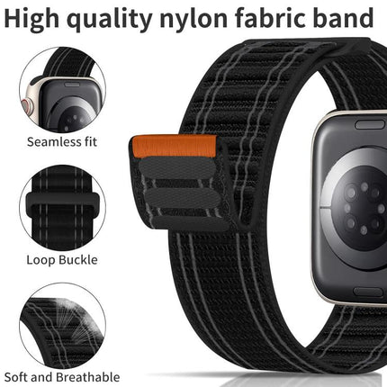xDfind Nylon Loop Woven Hook and Loop Fastener Watch Band, For Apple Watch 42 / 44 / 45 / 46 / 49mm, For Apple Watch 38 / 40 / 41 / S11 42mm - DealBuddy