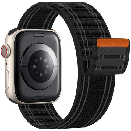 xDfind Nylon Loop Woven Hook and Loop Fastener Watch Band, For Apple Watch 42 / 44 / 45 / 46 / 49mm, For Apple Watch 38 / 40 / 41 / S11 42mm - DealBuddy