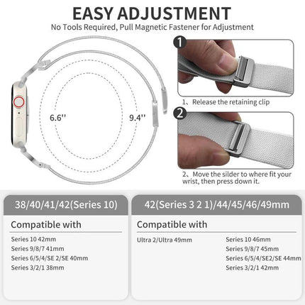 xDfind Chinese Knot Nylon Braided Magnetic Buckle Watch Band, For Apple Watch 42 / 44 / 45 / 46 / 49mm, For Apple Watch 38 / 40 / 41 / S11 42mm - DealBuddy