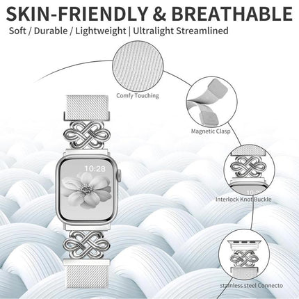 xDfind Chinese Knot Nylon Braided Magnetic Buckle Watch Band, For Apple Watch 42 / 44 / 45 / 46 / 49mm, For Apple Watch 38 / 40 / 41 / S11 42mm - DealBuddy