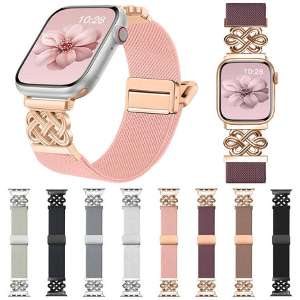xDfind Chinese Knot Nylon Braided Magnetic Buckle Watch Band, For Apple Watch 42 / 44 / 45 / 46 / 49mm, For Apple Watch 38 / 40 / 41 / S11 42mm - DealBuddy