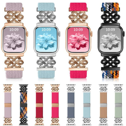 xDfind Chinese Knot Nylon Rainbow Braided Magnetic Buckle Watch Band, For Apple Watch 42 / 44 / 45 / 46 / 49mm, For Apple Watch 38 / 40 / 41 / S11 42mm