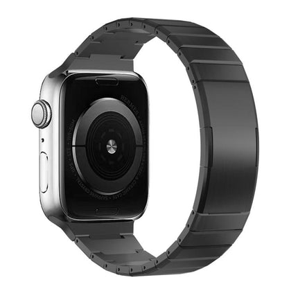 One Bead Folding Clasp Metal Titanium Alloy Watch Band, For Apple Watch 46mm / 49mm / 45mm / 44mm, For Apple Watch 42mm / 41mm / 40mm / 38mm - DealBuddy