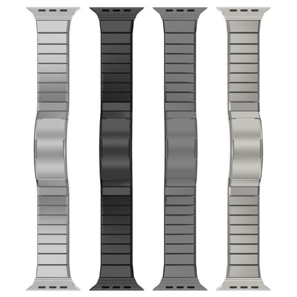 One Bead Folding Clasp Metal Titanium Alloy Watch Band, For Apple Watch 46mm / 49mm / 45mm / 44mm, For Apple Watch 42mm / 41mm / 40mm / 38mm - DealBuddy