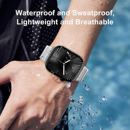 One Bead Folding Clasp Metal Titanium Alloy Watch Band, For Apple Watch 46mm / 49mm / 45mm / 44mm, For Apple Watch 42mm / 41mm / 40mm / 38mm - DealBuddy