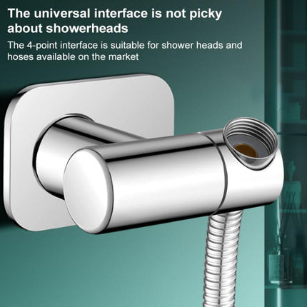 Stainless Steel Drill-Free Shower Head Holder 360 Degree Rotation Adjustable Universal Base - DealBuddy