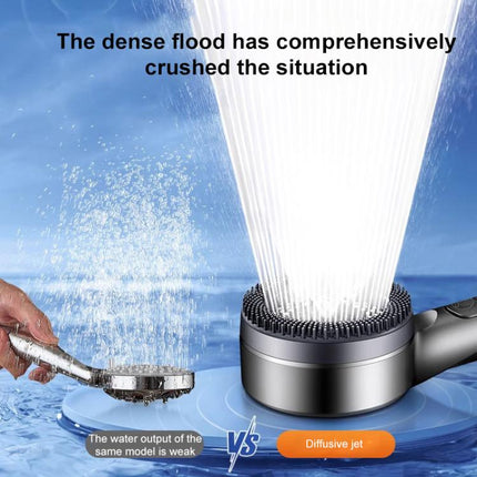 Multifunctional 4-Mode Powerful Turbocharged Water Purification Shower Head with One Button Water Stop Switch - DealBuddy