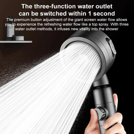 Three Setting Adjustable Filter Pressurized Shower Head Shower Nozzle with One Button Water Stop Switch - DealBuddy