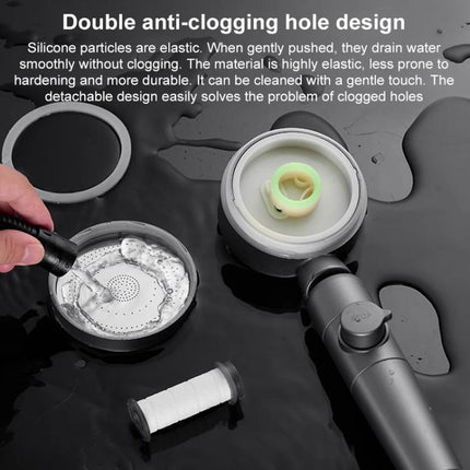 Three Setting Adjustable Filter Pressurized Shower Head Shower Nozzle with One Button Water Stop Switch - DealBuddy