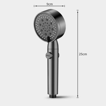 Portable 5-Setting Adjustable Pressurized Shower Head with One Button Water Stop Switch - DealBuddy
