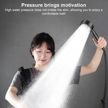 Portable 5-Setting Adjustable Pressurized Shower Head with One Button Water Stop Switch - DealBuddy
