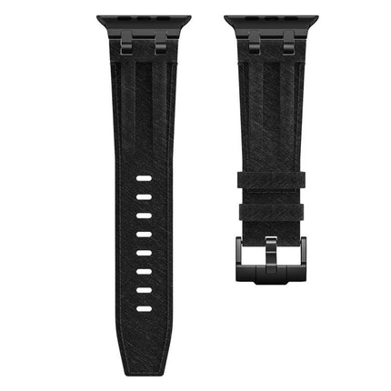 Denim Stitching Vegan Leather Watch Band, For Apple Watch 46mm / 49mm / 45mm / 44mm - DealBuddy