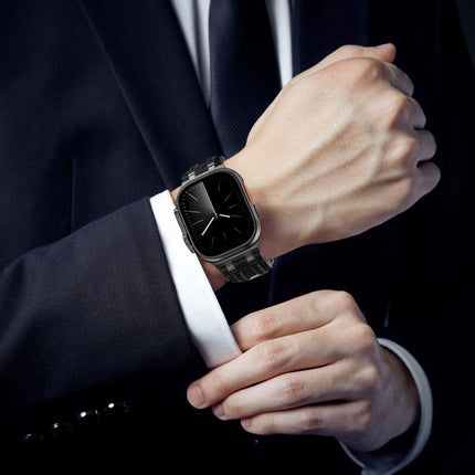 Denim Stitching Vegan Leather Watch Band, For Apple Watch 46mm / 49mm / 45mm / 44mm - DealBuddy