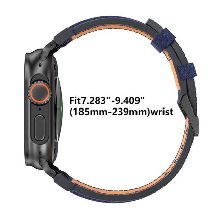 Denim Stitching Vegan Leather Watch Band, For Apple Watch 46mm / 49mm / 45mm / 44mm - DealBuddy