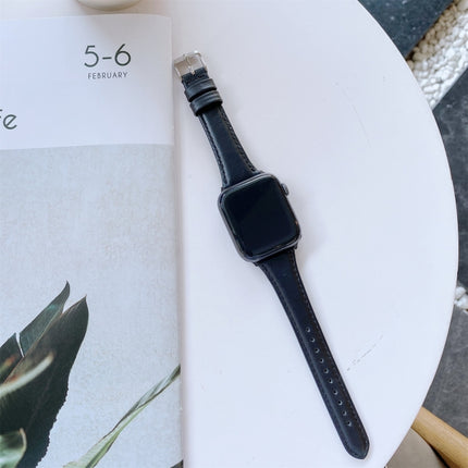 Double-sided Genuine Leather Replacement Strap Watchband, For Apple Watch Series 7  41mm / & 6 & SE & 5 & 4 40mm, For Apple Watch Series  7  45mm / & 6 & SE & 5 & 4 44mm - DealBuddy