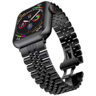 Metal Five Baht Replacement Steel Strap Watchband, For Apple Watch Ultra 49mm / Series 8&7 45mm / SE 2&6&SE&5&4 44mm / 3&2&1 42mm, For Apple Watch Series 8&7 41mm / SE 2&6&SE&5&4 40mm / 3&2&1 38mm - DealBuddy