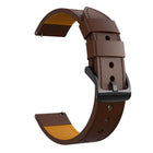 For Samsung Galaxy Watch 3 45mm Round Hole Line Genuine Leather Replacement Strap Watchband - DealBuddy
