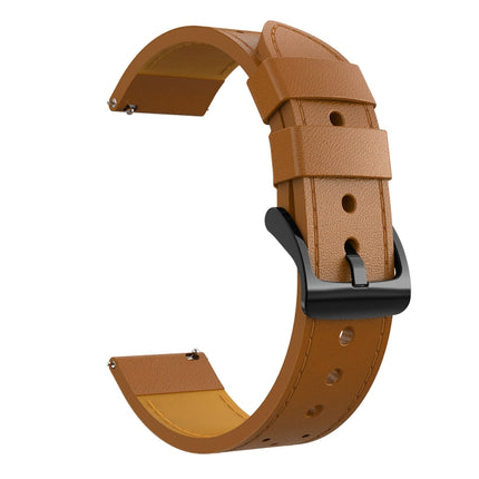 For Samsung Galaxy Watch 3 45mm Round Hole Line Genuine Leather Replacement Strap Watchband - DealBuddy