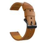 For Samsung Galaxy Watch 3 45mm Round Hole Line Genuine Leather Replacement Strap Watchband - DealBuddy