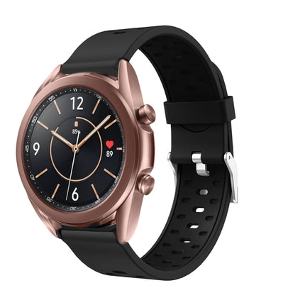For Samsung Galaxy Watch 3 41mm Three Row Holes Silicone Replacement Strap Watchband