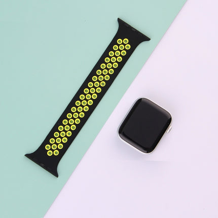Elastic Silicone Watchband For Apple Watch Series 6 & SE & 5 & 4 40mm / 3 & 2 & 1 38mm, 135mm (Black Yellow), 135mm (Black Grey), 150mm (Red Black) - DealBuddy