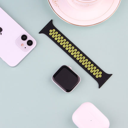 Elastic Silicone Watchband For Apple Watch Series 6 & SE & 5 & 4 40mm / 3 & 2 & 1 38mm, 135mm (Black Yellow), 135mm (Black Grey), 150mm (Red Black) - DealBuddy