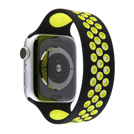 Elastic Silicone Watchband For Apple Watch Series 6 & SE & 5 & 4 40mm / 3 & 2 & 1 38mm, 135mm (Black Yellow), 135mm (Black Grey), 150mm (Red Black) - DealBuddy