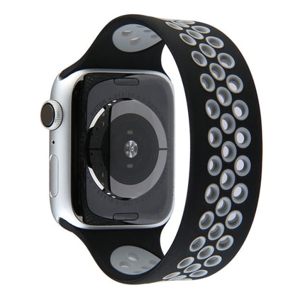 Elastic Silicone Watchband For Apple Watch Series 6 & SE & 5 & 4 40mm / 3 & 2 & 1 38mm, 135mm (Black Yellow), 135mm (Black Grey), 150mm (Red Black) - DealBuddy