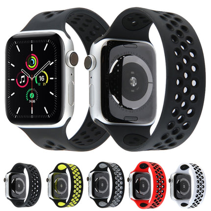 Elastic Silicone Watchband For Apple Watch Series 6 & SE & 5 & 4 40mm / 3 & 2 & 1 38mm, 135mm (Black Yellow), 135mm (Black Grey), 150mm (Red Black) - DealBuddy